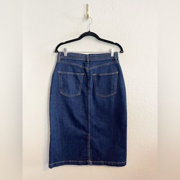 Anthro x Pilcro Denim Midi Skirt with zippered pockets. NWT. 6 - Picture 3 of 6